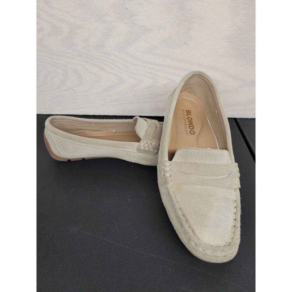 Blondo Waterproof Women's SZ 8 Shellby Leather Riding Shoes Slip On Tan
